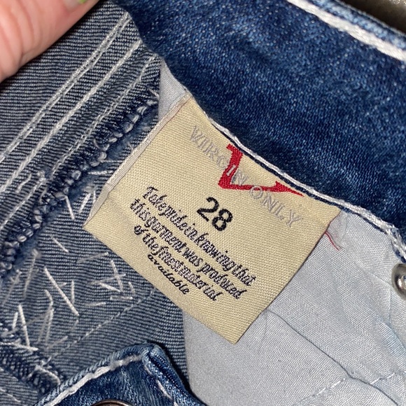 Virgin Only brand deluxe skinny jeans. Bedazzled front and back pockets. - Picture 6 of 6